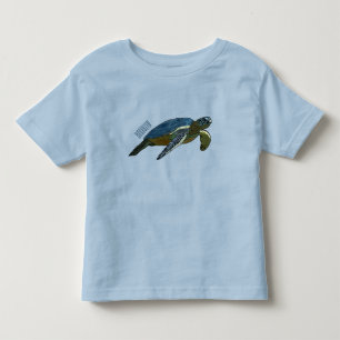 Camiseta Infantil Ilustração de desenho animado de tartaruga marinha