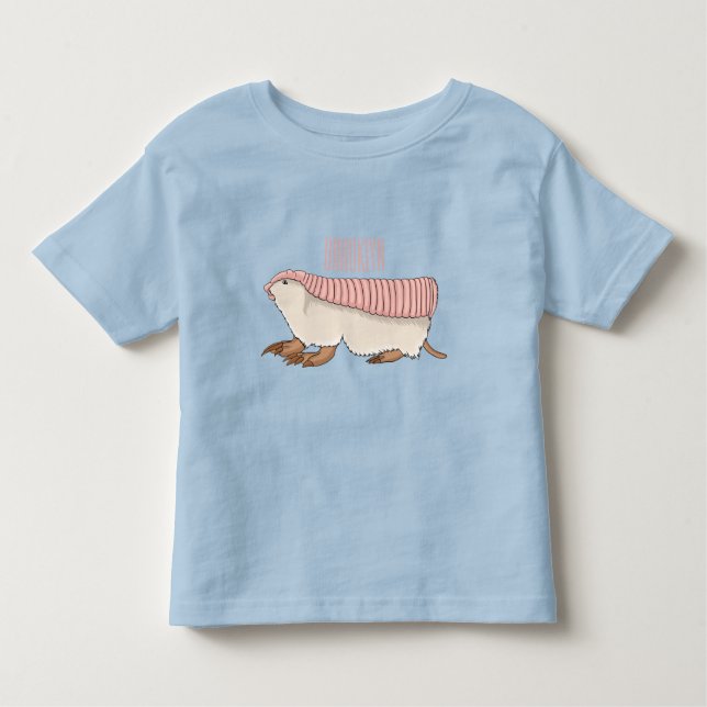 Camiseta Infantil Ilustração de desenho animado de tatu-fada rosa (Frente)
