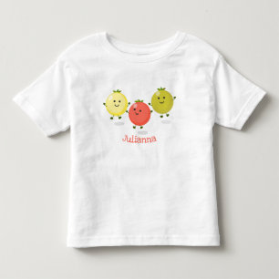 Camiseta Infantil Ilustração de desenho animado de tomate de cereja