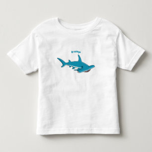 Camiseta Infantil Ilustração de desenho animado de tubarão-martel