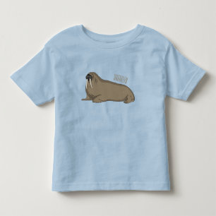 Camiseta Infantil Ilustração de desenho animado de Walrus