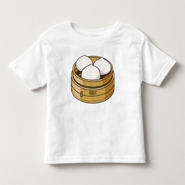 Camiseta Infantil Ilustração de desenho animado Dim sum (Frente)