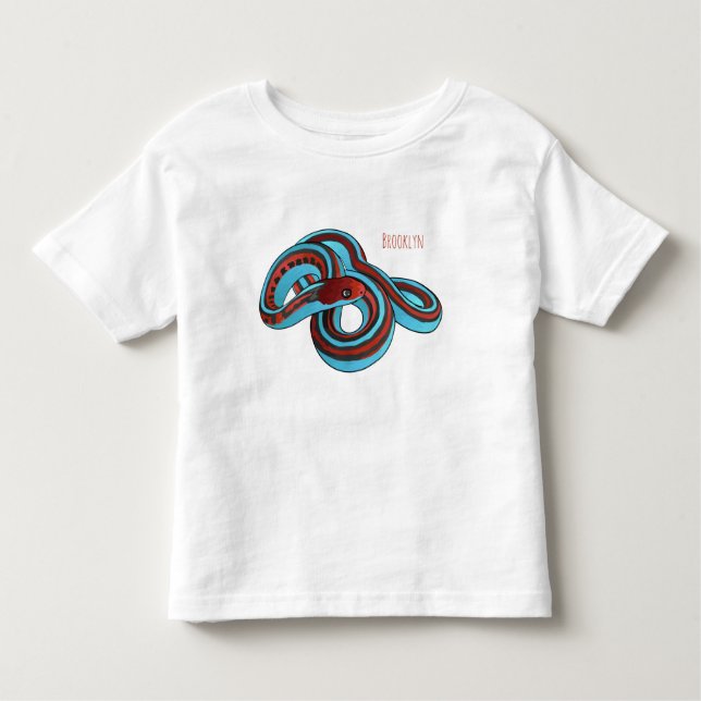 Camiseta Infantil Ilustração de desenho animado do cobra de garter d (Frente)