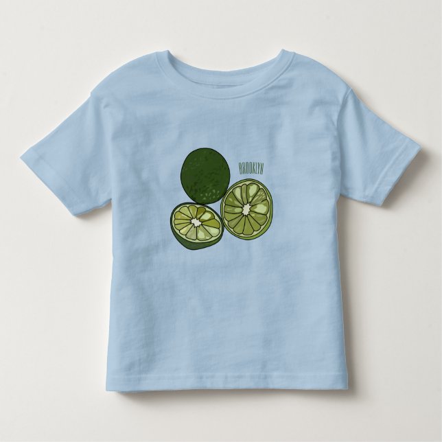 Camiseta Infantil Ilustração de desenho animado do limão Kaffir (Frente)