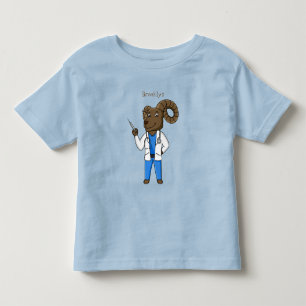 Camiseta Infantil Ilustração de desenho animado do médico de ovel