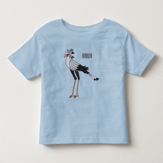 Camiseta Infantil Ilustração de desenho animado do Secretário Pássar (Frente)
