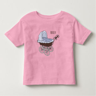 Camiseta Infantil Ilustração de desenho animado do stroller
