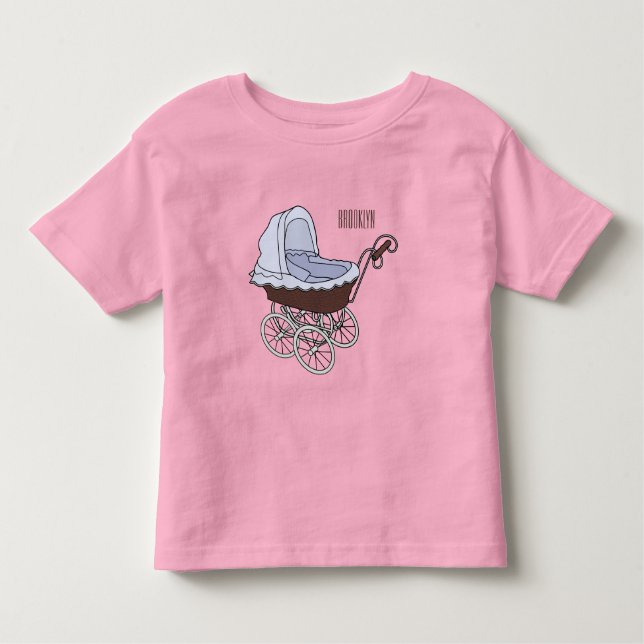 Camiseta Infantil Ilustração de desenho animado do stroller (Frente)