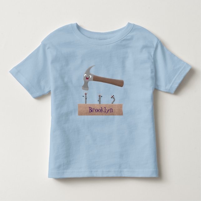 Camiseta Infantil Ilustração de desenho animado, engraçada e de mart (Frente)
