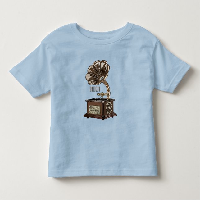 Camiseta Infantil Ilustração de desenho animado girável (Frente)