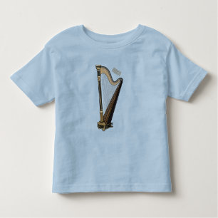 Camiseta Infantil Ilustração de desenho animado Harp