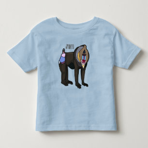 Camiseta Infantil Ilustração de desenho animado Mandrill
