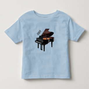 Camiseta Infantil Ilustração de desenho animado Piano