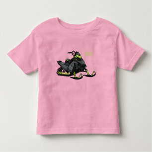 Camiseta Infantil Ilustração de desenho animado Snowmobile