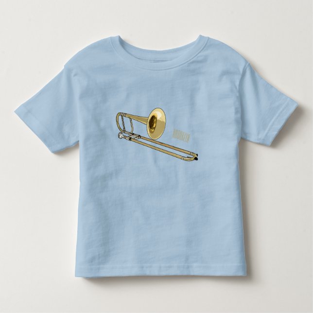 Camiseta Infantil Ilustração de desenho animado Trombone (Frente)