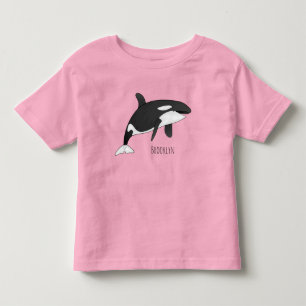 Camiseta Infantil Ilustração de desenho da baleia assassina