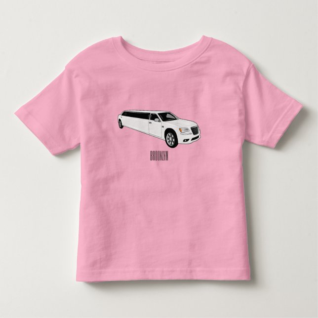 Camiseta Infantil Ilustração de desenho da limusine (Frente)