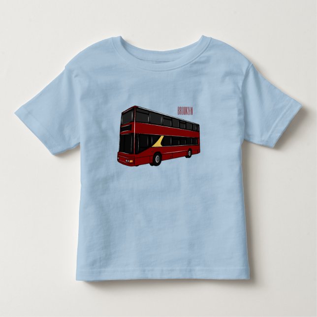 Camiseta Infantil Ilustração de desenho de barramento de dois andare (Frente)