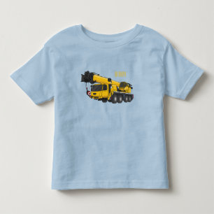 Camiseta Infantil Ilustração de desenho de caminhão de guindaste