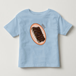 Camiseta Infantil Ilustração de desenho de costelas curtas