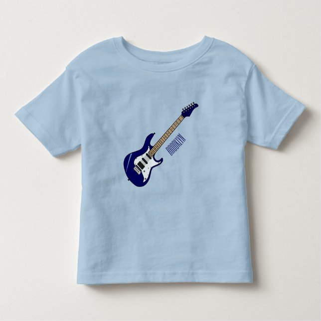 Camiseta Infantil Ilustração de desenho de guitarra elétrica (Frente)