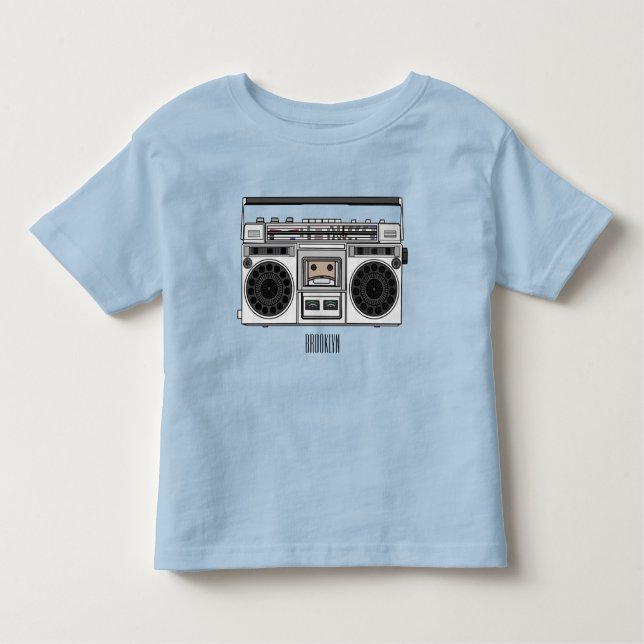 Camiseta Infantil Ilustração de desenho de rádio (Frente)