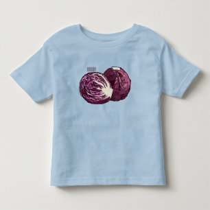 Camiseta Infantil Ilustração de desenho de repolho vermelho