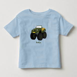 Camiseta Infantil Ilustração de desenho de um caminhão monstro verde