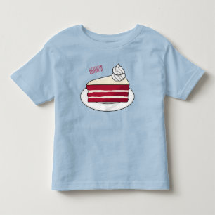 Camiseta Infantil Ilustração de desenho do bolo de veludo vermelho