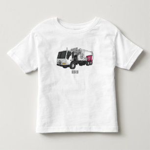 Camiseta Infantil Ilustração de desenho do caminhão de lixo