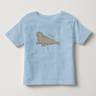 Camiseta Infantil Ilustração de desenho do selo elefante