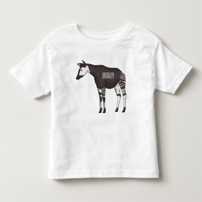 Camiseta Infantil Ilustração de desenho em Okapi (Frente)