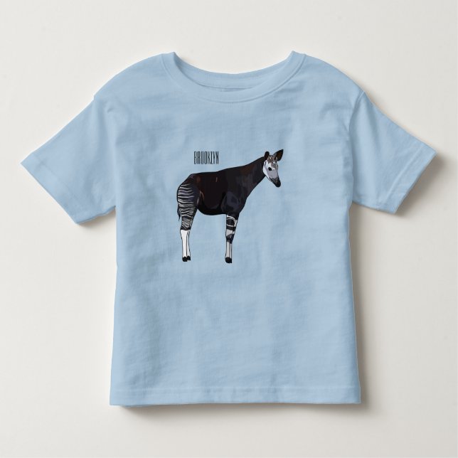 Camiseta Infantil Ilustração de desenho em Okapi (Frente)