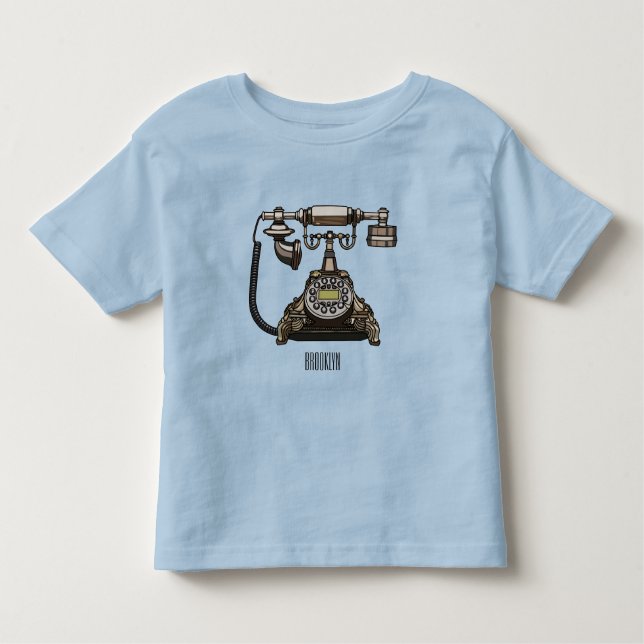 Camiseta Infantil Ilustração de desenho telefônico (Frente)