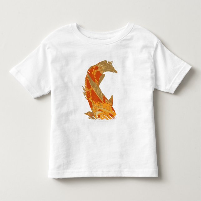 Camiseta Infantil Ilustração de Digitas da carpa de Koi (Frente)