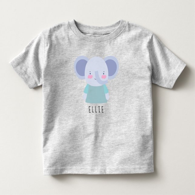 Camiseta Infantil Ilustração de Elefante Gratuito - Personalizável (Frente)