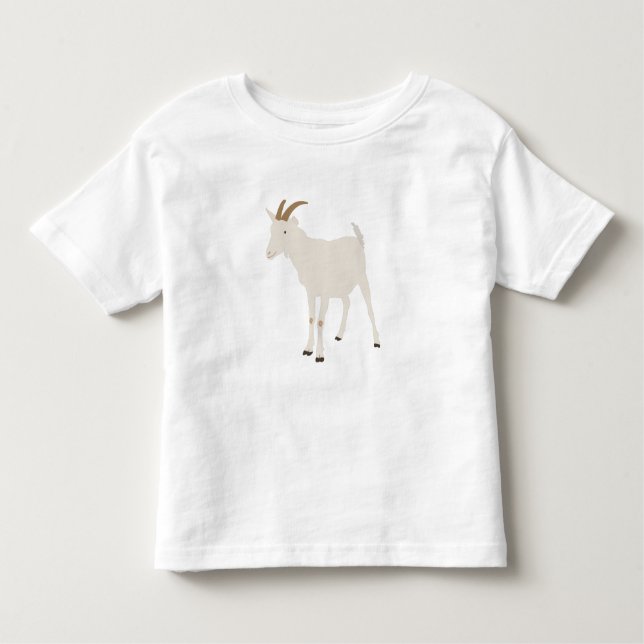 Camiseta Infantil Ilustração de Fazenda de Caprino (Frente)