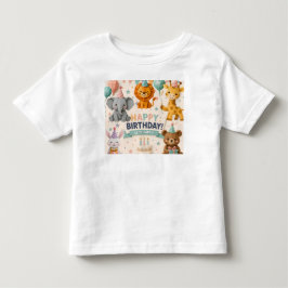 Camiseta Infantil Ilustração de festa de animal de origami personali