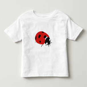 Camiseta Infantil Ilustração de Joaninha Vermelha Fofa