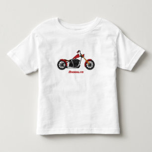 Camiseta Infantil Ilustração de moto estilo Chopper