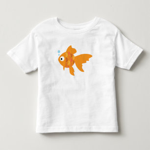 Camiseta Infantil Ilustração de Peixe Dourada Amigável