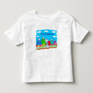 Camiseta Infantil Ilustração de Pequena Figura de Pauzinhos Exploran