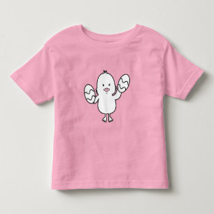 Camiseta Infantil Ilustração de Pintinho e Ovos com Páscoa de Cut