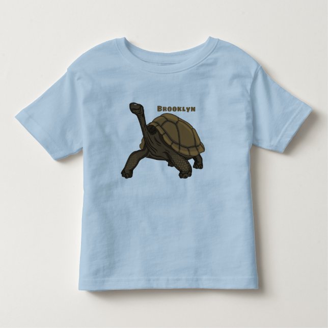Camiseta Infantil Ilustração de tartaruga terrestre das Galápagos (Frente)