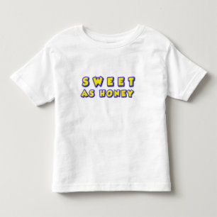 Camiseta Infantil Ilustração de Texto Dizendo Doce Como Mel