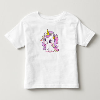 Camiseta Infantil Ilustração de unicórnio fofo em estilo kawaii