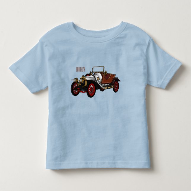 Camiseta Infantil Ilustração do desenho animado Classic car 1920 (Frente)