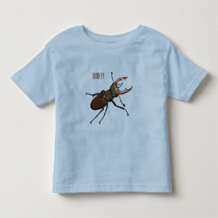 Camiseta Infantil Ilustração do desenho animado do besouro do Stag