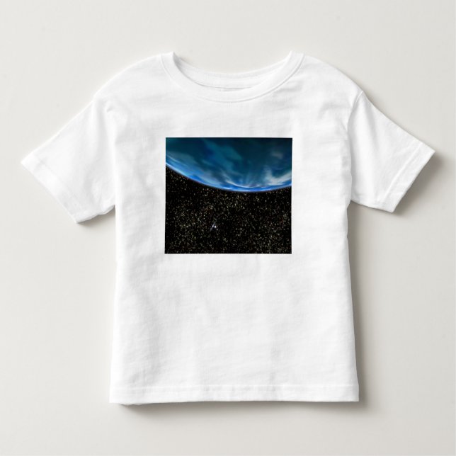 Camiseta Infantil Ilustração do horizonte da Terra (Frente)