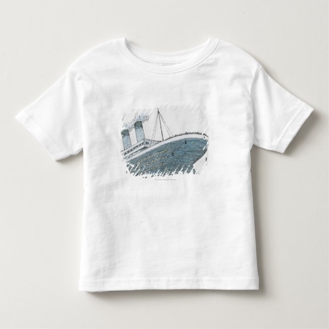 Camiseta Infantil Ilustração do passageiro que cai do titânico (Frente)